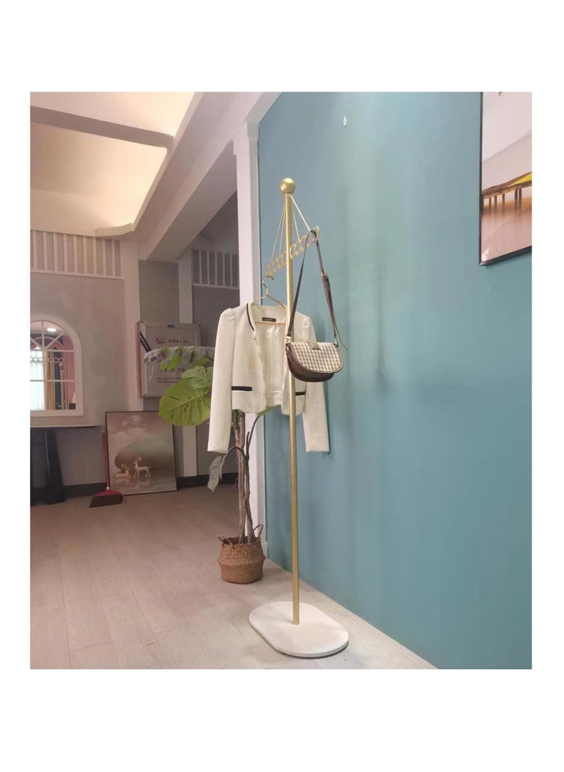 Arabest Coat Rack Freestanding, Clothes Stand, Garment Rack Clothes Rack, Metal Coat Racks Hanger Stand, Clothes Rail Stand, Clothes Hanger Organizer with Marble Base for Hanging Clothes, Hats, Bags (Gold)  - Image 3