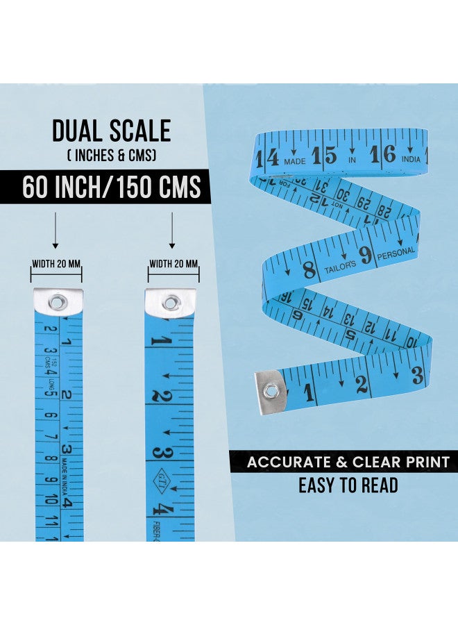Unitedprime Flexible Tape Measure Pack of 2, Accurate Dual Scale Standard & Metric Measurements Tape,Soft Measuring Tape for Body, Weight Loss Sewing Tailor Craft Ruler 150cm/60 inch - Image 2