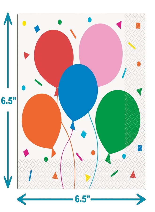 Lobyn Value Packs Heavy Duty Birthday Plates and Napkins 16 Colorful Balloons Birthday Plates And Napkins Party Supplies Includes (16) 9 Inch Plates (16) 6.5 In Folded Lunch Napkins - Image 5