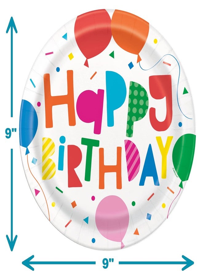 Lobyn Value Packs Heavy Duty Birthday Plates and Napkins 16 Colorful Balloons Birthday Plates And Napkins Party Supplies Includes (16) 9 Inch Plates (16) 6.5 In Folded Lunch Napkins - Image 4