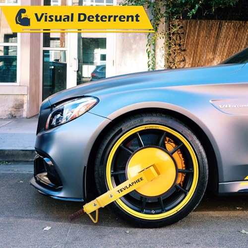 Tevlaphee Wheel Lock - Car Boot Anti-Theft Trailers Wheel Clamp Lock Parking Boot for Cars, Trucks, SUVs, Campers - Upgraded Dual Lock Adjustable Lug Nuts Cover - Image 2