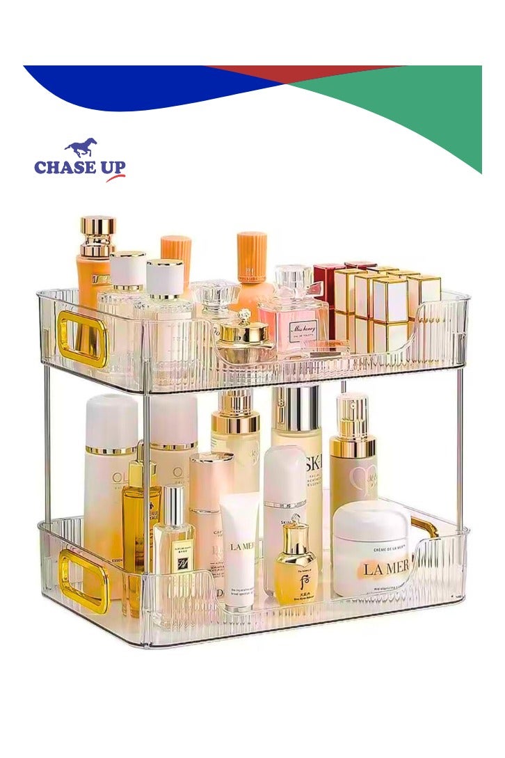 Chase Up Bathroom Counter Organizer and Storage, Shelf Organizer for Cosmetics, Skincare, Makeup and Perfume, Spice Rack (Clean) - Image 1