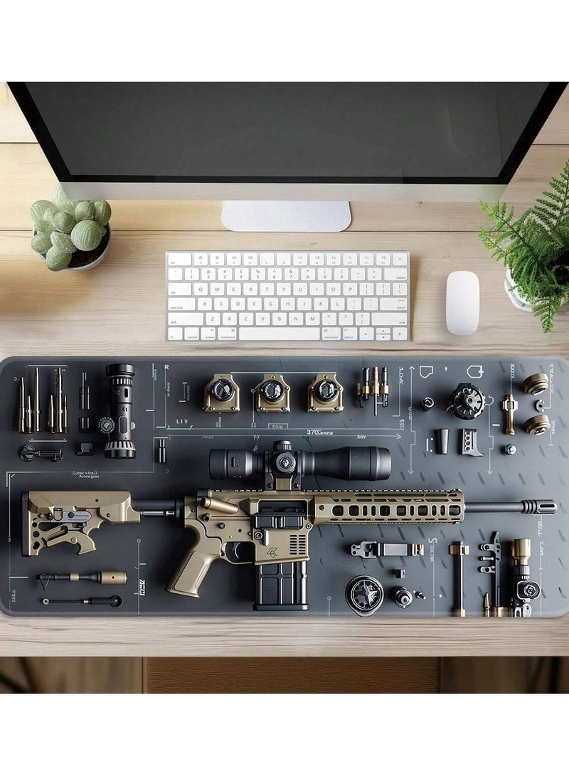 Stylish weapon-designed mouse pad, 900x400mm - Image 1