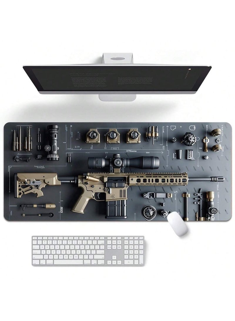 Stylish weapon-designed mouse pad, 900x400mm - Image 3