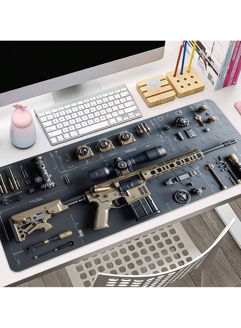 Stylish weapon-designed mouse pad, 900x400mm - Image 4