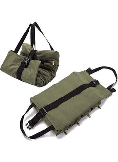 Generic Roll-up kit, canvas wrench roll bag, tool bag roll bag, 5 zippered kits, multi-tool bag organization, multi-tool kit (green)  - Image 2