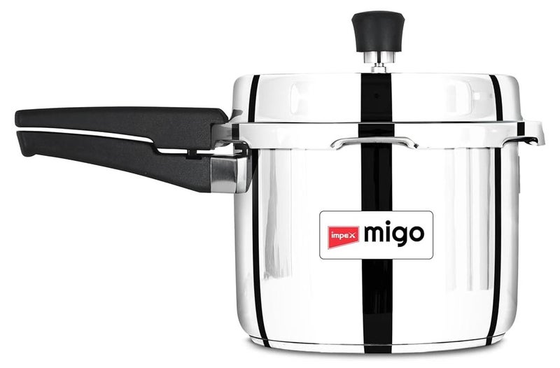 Impex وعاء ضغط من الفولاذ المقاوم للصدأ سعة 3 لترات | وعاء ضغط بغطاء خارجي وقاعدة تحريض | متوافق مع موقد التحريض والغاز | معتمد من ISI | ضمان 5 سنوات - Image 1