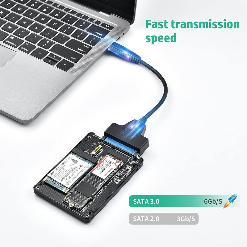 ETZIN محول M.2 SATA إلى SATA (لا يدعم NVME/M.2 PCIE) MSATA ومفتاح B/M مفتاح M.2 NGFF SDD إلى 2.5" SATA III محول 2 في 1 يدعم MSATA/M.2 NGFF SSD غير مناسب لمفتاح M (EPL-1082HS) - Image 4