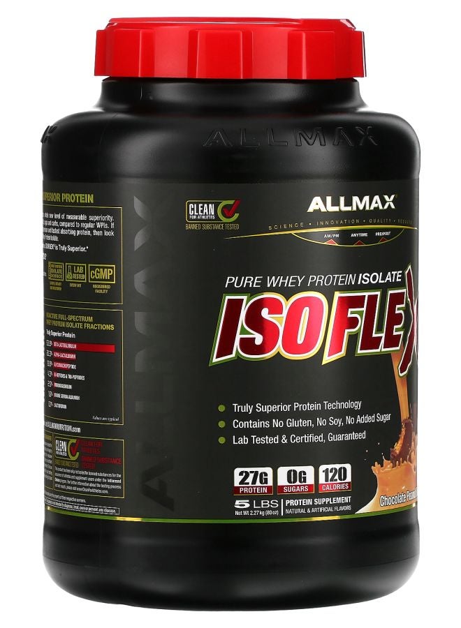Allmax آيسوفليكس® بروتين مصل اللبن النقي معزول بنكهة الشوكولاتة وزبدة الفول السوداني 5 أرطال (2.27 كجم) - Image 2
