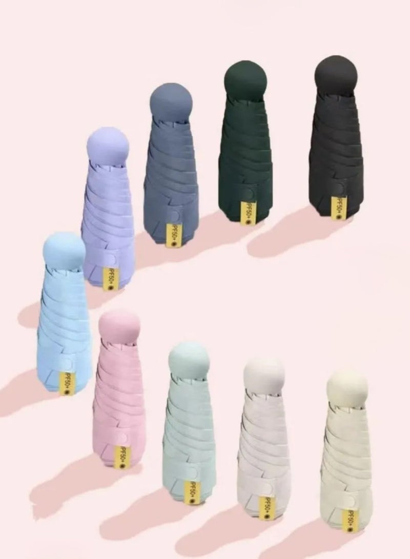 مظلة السفر المظلات المدمجة المحمولة ، جيب ميني للحفظة ، مظلات الأشعة فوق البنفسجية الشمس والمطر الصغيرة لحقيبة الظهر ، مظلة مع حالة طي للأطفال النساء الوردي - Image 5