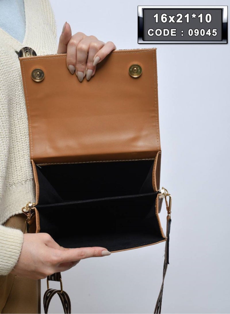 GUCCI Luxury women's leather bag brown color with snakeskin pattern, premium quality  - Image 2