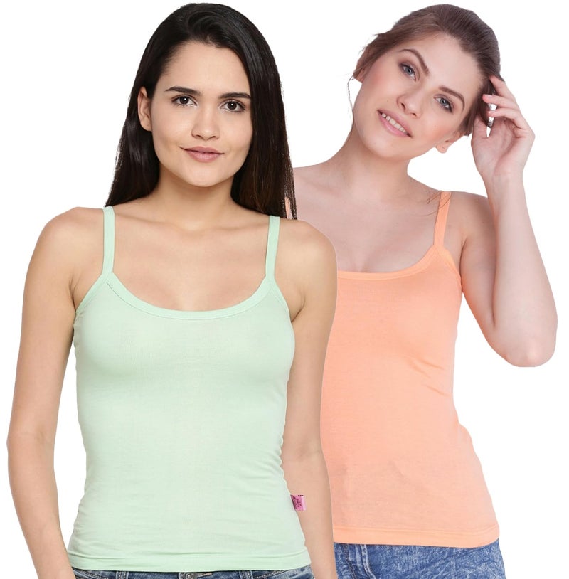 Dollar Missy Pack of 2 Women's Combed Cotton Camisole (8905203826179_MMBB-351-R3/24-LG-LO-PO2_M) - Image 1