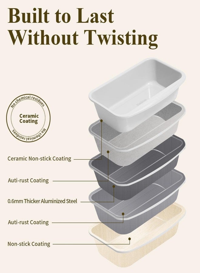 Ymiton Non-Stick Bread Loaf Pan, 9x5 Inch, Ceramic Coating, Aluminized Steel, Oven Safe to 550°F, Dishwasher Safe - Non-Toxic, PTFE & PFOA Free, Pistachio Green - Image 4