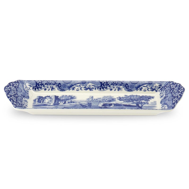 Portmeirion Portmeirion Blue Italian Small Tray | Serving Platter for Tea Sandwiches, Desserts, and Appetizers | Porcelain | Measures 9-Inches | Dishwasher Safe (Blue/White)  - Image 2