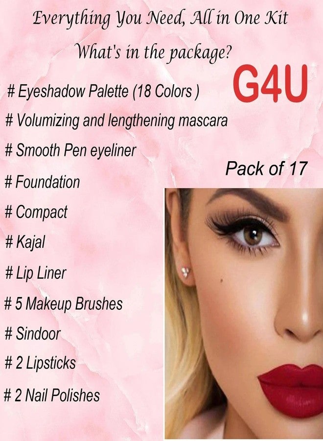 G4U Complete Makeup Set For Women | Pro Beauty Elegance Kit Pack of 17 Pcs | Gift Set For girls A20 - Image 2