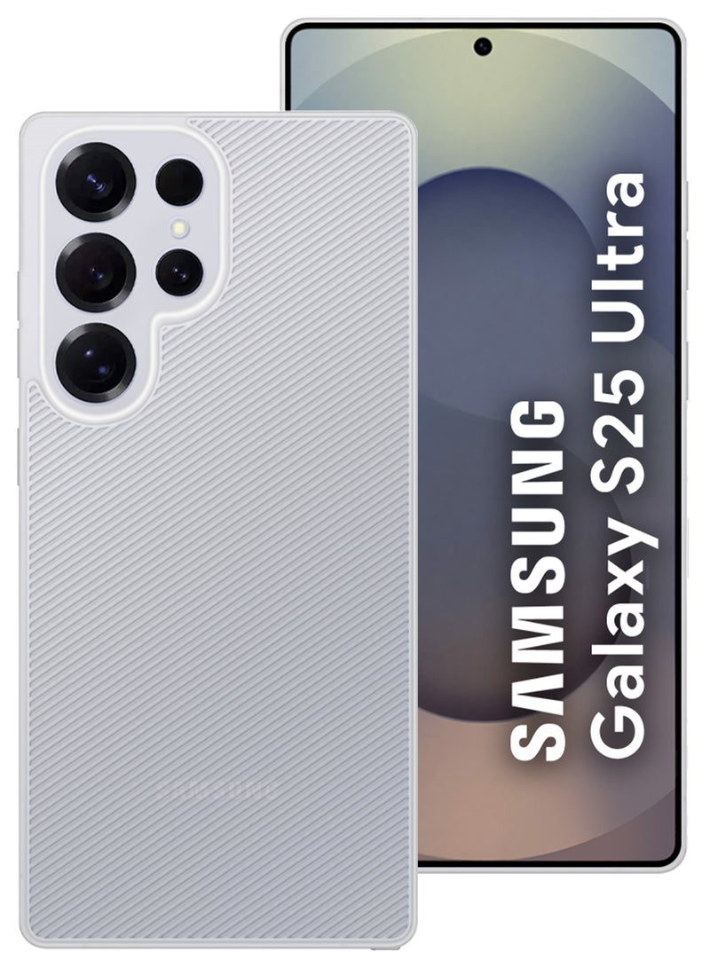 غطاء خلفي متين وقوي بتصميم Air Skin لجهاز Galaxy S25 Ultra - أبيض - Image 1
