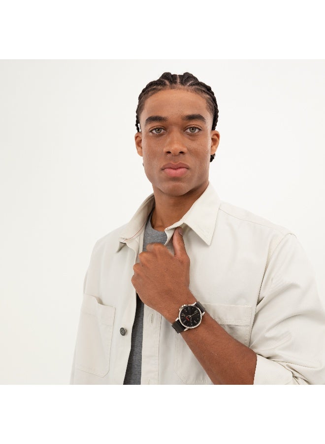 HUGO #SMOOTH Men's Quartz Watch with Black Dial and Black Leather Strap - 1530417 - Image 5