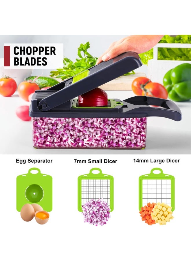 BEYTOR 16-in-1 Vegetable Chopper & Slicer Set with 10 Interchangeable Blades, Food Dicer Cutter with Container, Egg Separator, Peeler & Hand Guard – Manual Kitchen Tool for Onion, Potato, Carrot, Cucumber, Tomato - Image 4
