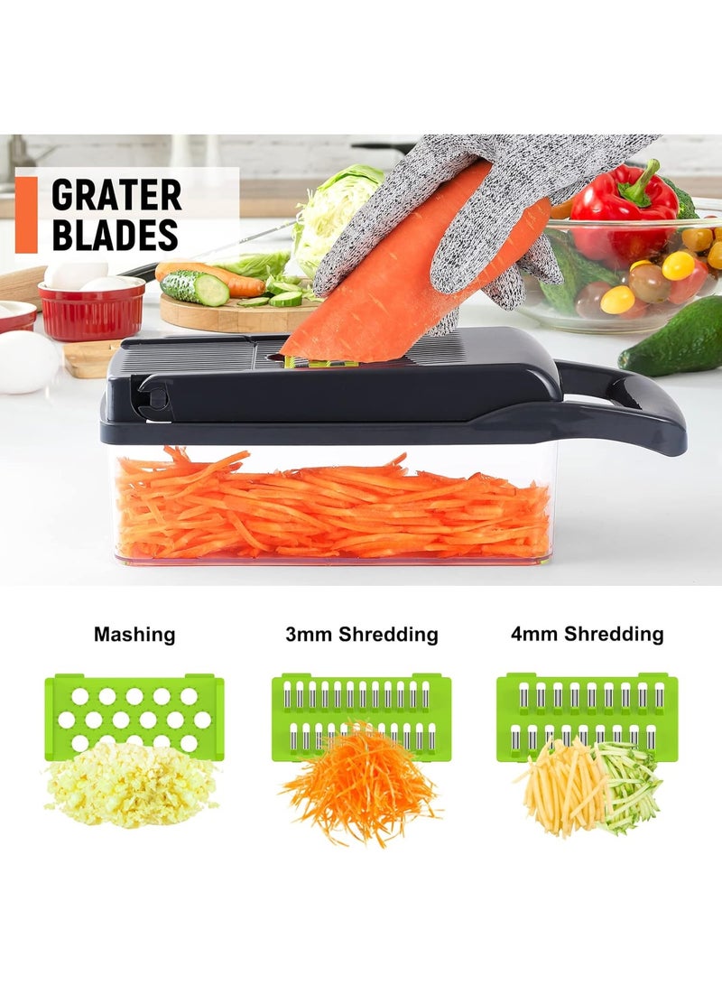 BEYTOR 16-in-1 Vegetable Chopper & Slicer Set with 10 Interchangeable Blades, Food Dicer Cutter with Container, Egg Separator, Peeler & Hand Guard – Manual Kitchen Tool for Onion, Potato, Carrot, Cucumber, Tomato - Image 5