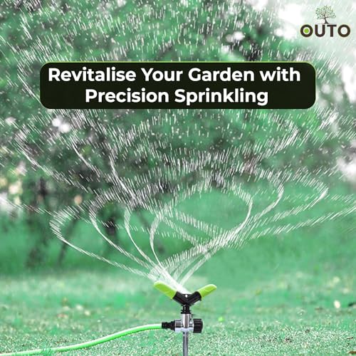OUTO Automatic Garden Sprinkler with Spike 360 Degree Rotating Adjustable 2 Arm Water Sprayer for Watering Plants Outdoor Lawn Yard Irrigation System - Image 5