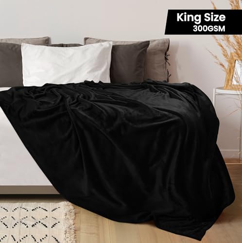 Utopia Bedding Fleece Blanket King Size Black 300GSM Luxury Anti-Static Fuzzy Soft Microfiber Bed Blanket (90x102 Inch) - Image 2