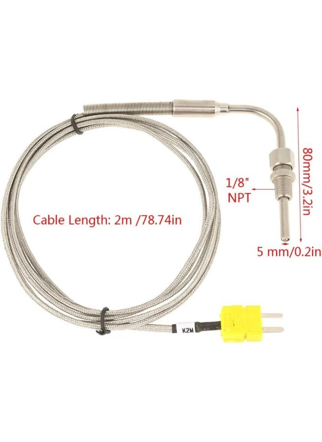 silvercnc - EGT K Type Thermocouple,Thermocouple Temperature Sensors for Exhaust Gas Temp Probe with 1/8inch NPT Threads Exposed Tip Connector - Image 1