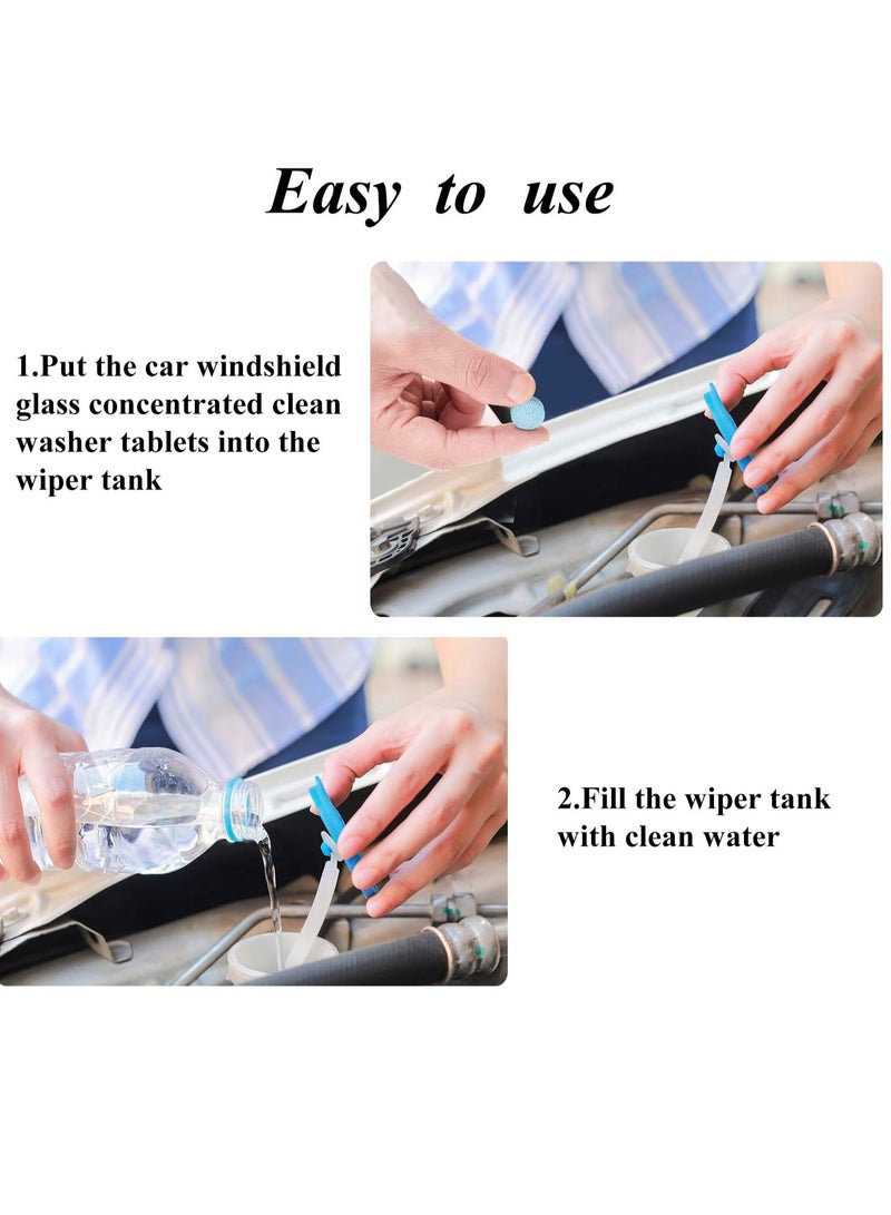 Generic 50 Pieces Car Windshield Glass Concentrated Washer Tablets Solid Car Effervescent Tablets Glass Solid Wiper Cleaning Tablets for Car Kitchen Window  - Image 5