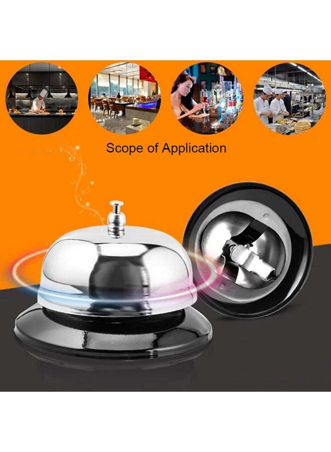 HeeYaa Call Bell 3.35 Inch Diameter With Metal Anti-Rust Construction, Ringing, Durable, Desk Service for Hotels, Schools, Restaurants, Reception Areas, Hospitals, Warehouses (Silver) - Image 3