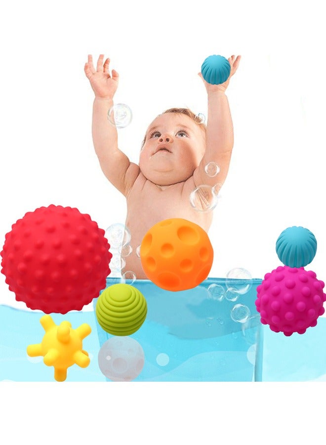 6 Pcs Textured Multi Ball Set Baby Toys Ball Grasping Handshake Grasping Ball Ocean Ball Children Shower Toys - Image 2