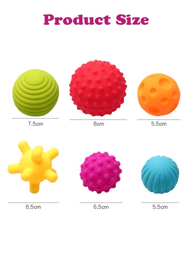 6 Pcs Textured Multi Ball Set Baby Toys Ball Grasping Handshake Grasping Ball Ocean Ball Children Shower Toys - Image 4