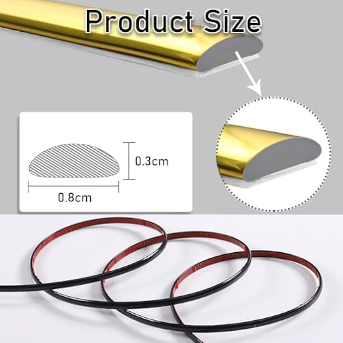 10M FLEXIBLE MOULDING TRIM,MOULDING TRIM,COVING FOR CEILINGS,CEILING COVING,PLASTIC TRIM,TILE TRIMS AND EDGINGS,SELF ADHESIVE TRIM,CEILING TILES SELF ADHESIVE,TILE EDGING TRIM,QUADRANT TRIM (GOLD 10M) - Image 3