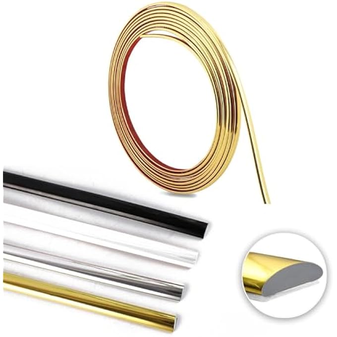 10M FLEXIBLE MOULDING TRIM,MOULDING TRIM,COVING FOR CEILINGS,CEILING COVING,PLASTIC TRIM,TILE TRIMS AND EDGINGS,SELF ADHESIVE TRIM,CEILING TILES SELF ADHESIVE,TILE EDGING TRIM,QUADRANT TRIM (GOLD 10M) - Image 2