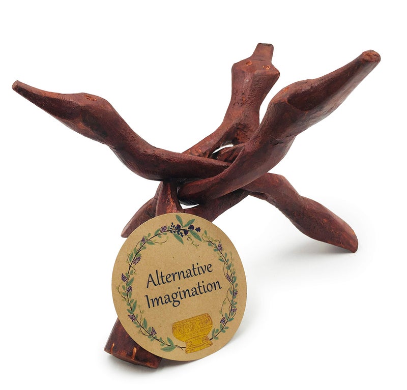 Alternative Imagination Wooden Tripod Stand  8 Inch Display Stand For Home Decor Abalone Shell Crystal Ball and More