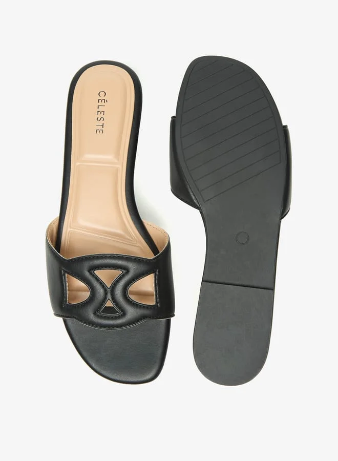 Celeste Women's Cutout Detail Slip-On Flat Sandals