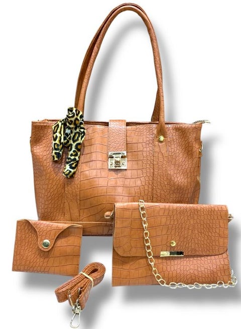 Luxurious Handbag Set with Elegant Textured Design
