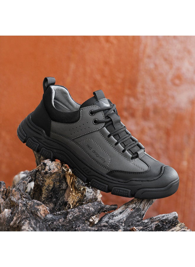 RED DRAGONFLY 【الترفيه في الهواء الطلق】25 عامًا أحذية رياضية عادية ذات رباط للرجال لخريف/شتاء، أحذية سفر للمشي لمسافات طويلة للرجال عصرية ومتعددة الاستخدامات - Image 2