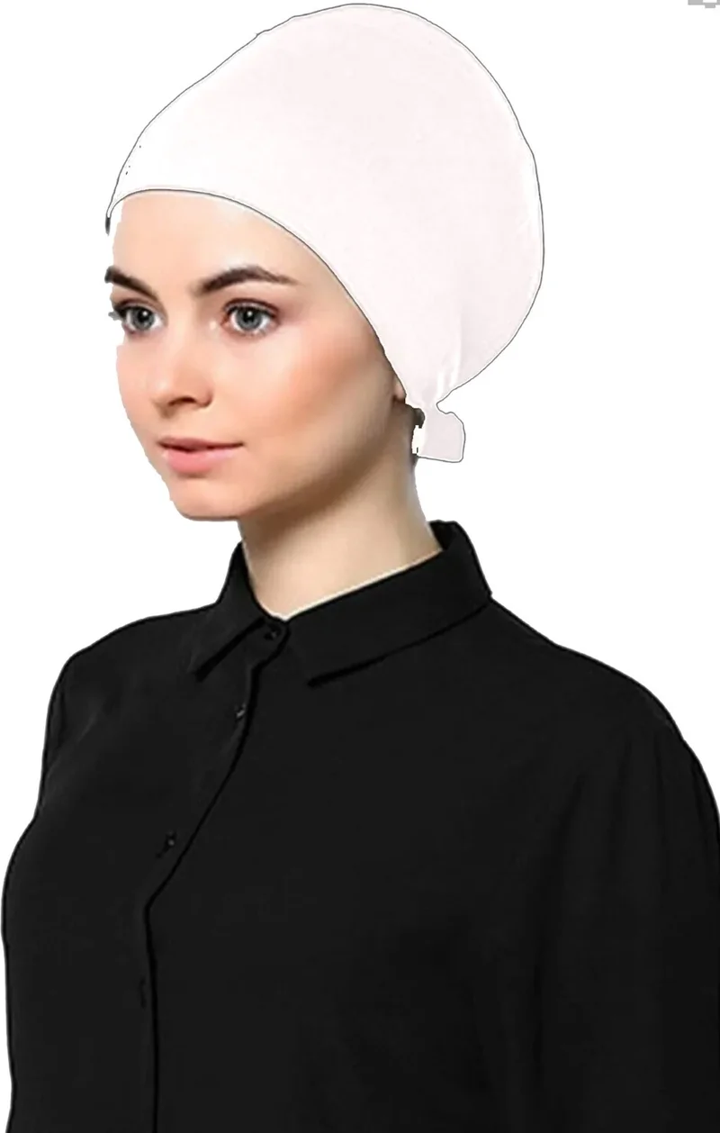 بيليفانتي كولكشن Women's Combed Cotton Shawl Plain Bonnet Prayer Sleeve White Set of 3