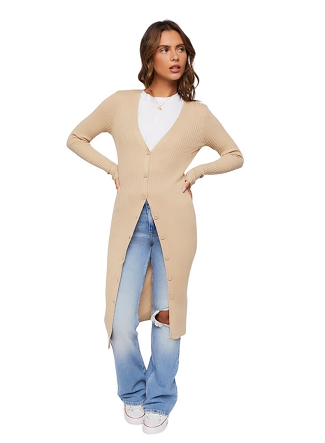 FOREVER 21 Long Ribbed Knit Cardigan - Image 1
