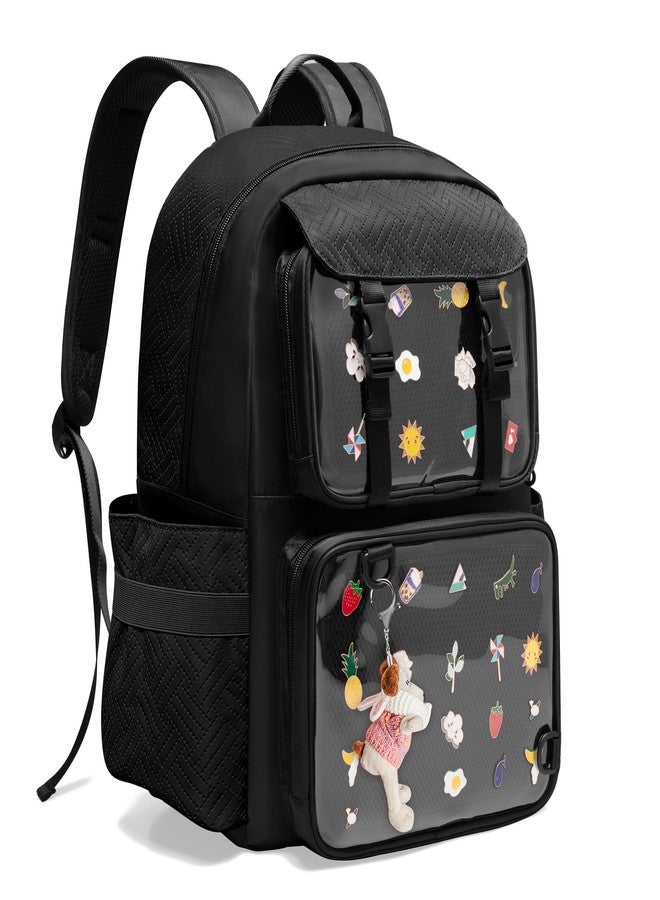 Prokva Ita Bag Pin Display Backpack with Inserts for Pins, Kawaii Ita Backpack for Anime Cosplay, Black (Empty Bag Only, Patent Design) - Image 1