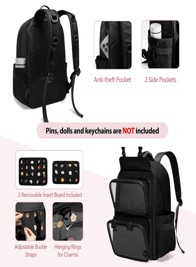 Prokva Ita Bag Pin Display Backpack with Inserts for Pins, Kawaii Ita Backpack for Anime Cosplay, Black (Empty Bag Only, Patent Design) - Image 2