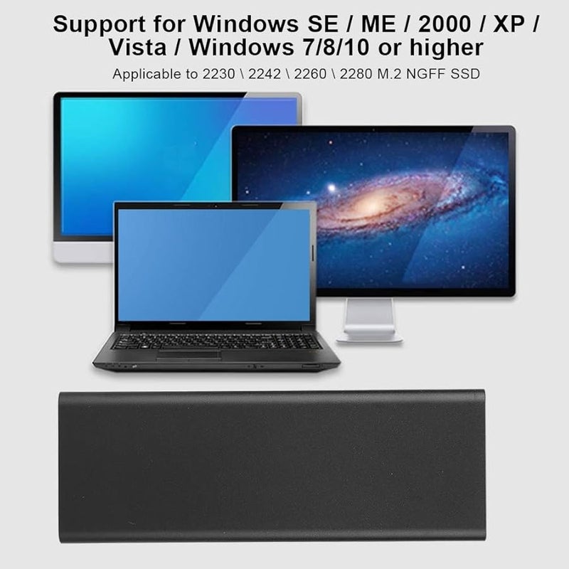 Aluminum M 2 NVMe SSD Enclosure USB 3 1 Hard Drive Box for 2230 to 2280 SSD - Image 5