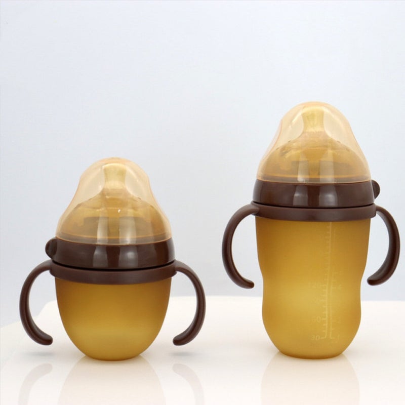 Anti-Flatulence Silicone Bottle With Handle Straw Gravity Ball Pacifier Imitation Breast Milk Wide Mouth Baby Wide Caliber Bottle - Image 4