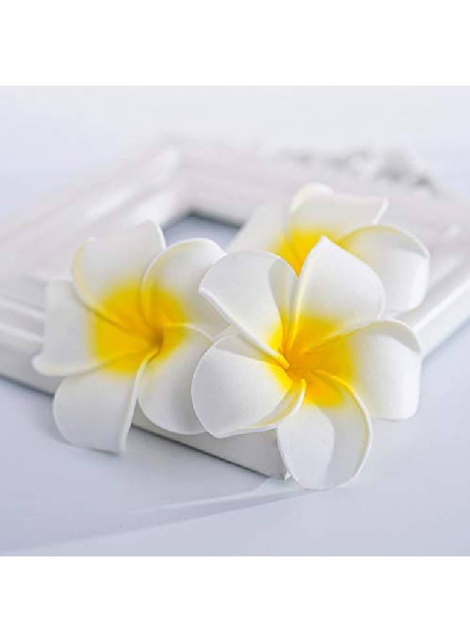 Zoestar Hawaii Plumeria Flower Hair Clips 3pcs Beach Flower Foam Hair Accessory for Women - Image 3