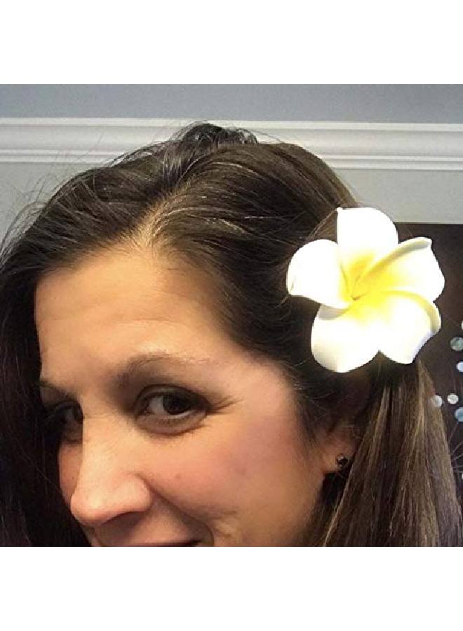 Zoestar Hawaii Plumeria Flower Hair Clips 3pcs Beach Flower Foam Hair Accessory for Women - Image 5