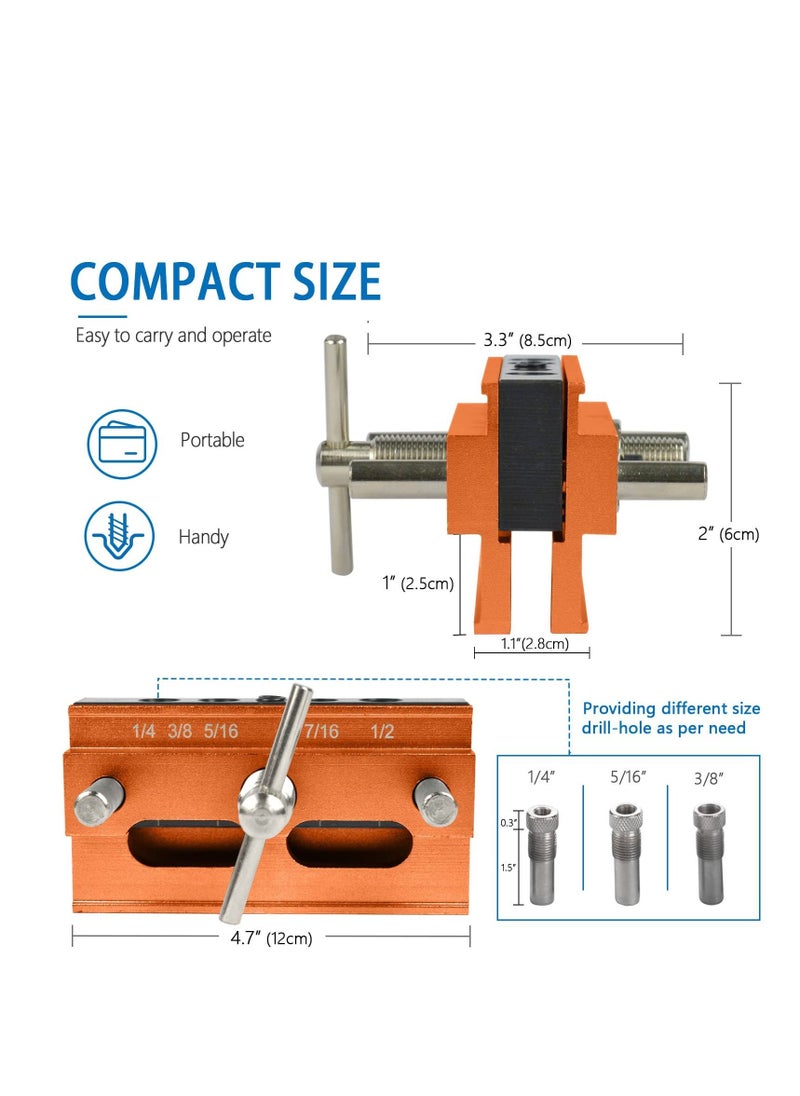 Y&D - Self Centering Doweling Jig Kit Adjustable Width Dowel for Straight Holes with 6 Drill Sleeves Guide Biscuit Joiner Set Woodworking Tools Joints Gold - Image 1