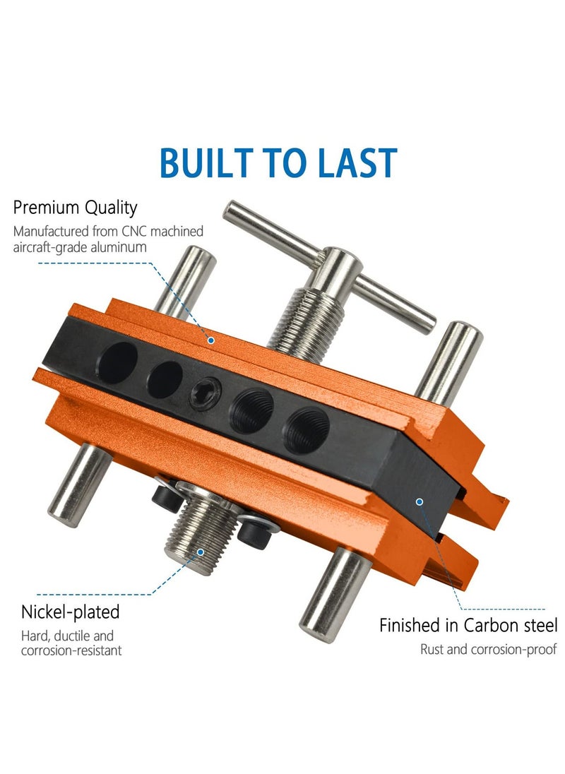 Y&D - Self Centering Doweling Jig Kit Adjustable Width Dowel for Straight Holes with 6 Drill Sleeves Guide Biscuit Joiner Set Woodworking Tools Joints Gold - Image 1