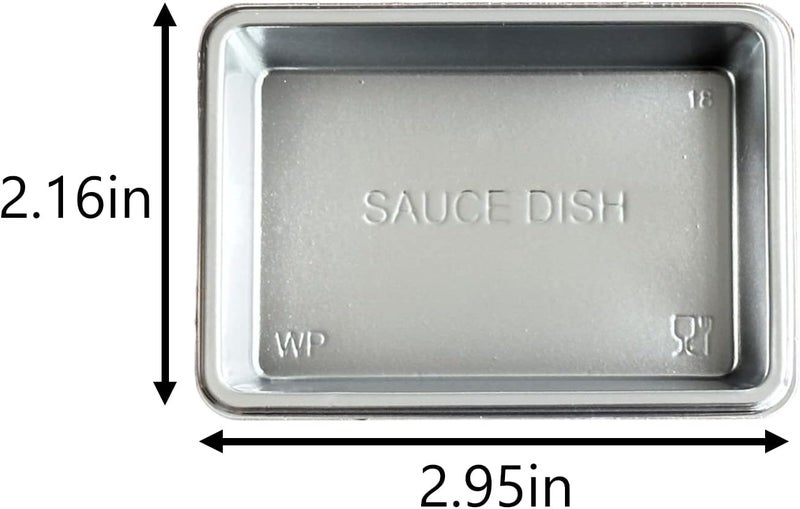 Xanadued 100 Pcs Plastic Disposable Sauce Dishes Dipping Soy Sauce Seasoning Plate Bowls Mini Condiment Appetizer Tray for Sushi Soy Mustard Vinegar Ketchup BBQSilver Rectangle - Image 2