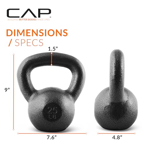 CAP Barbell Black Cast Iron Kettlebell | 25 Pounds - Image 4