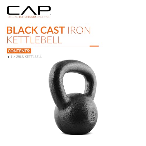 CAP Barbell Black Cast Iron Kettlebell | 25 Pounds - Image 2