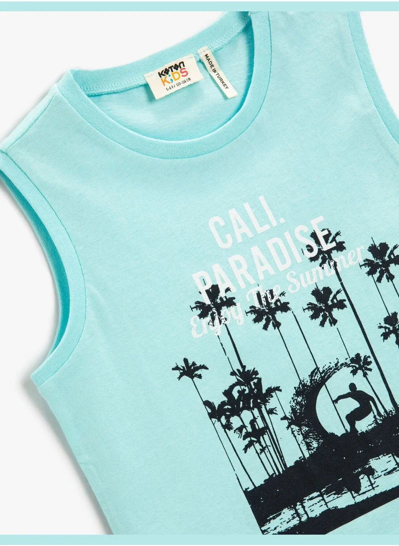 كوتون Slogan Printed Tanktop Cotton